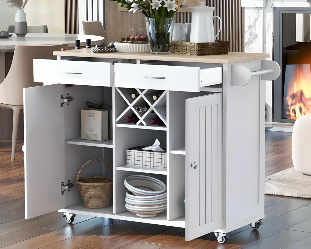 moveable kitchen island with storage