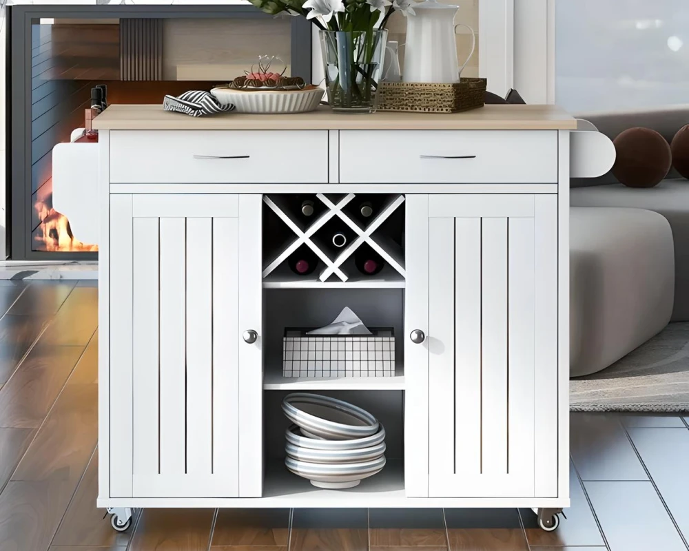movable kitchen island with storage