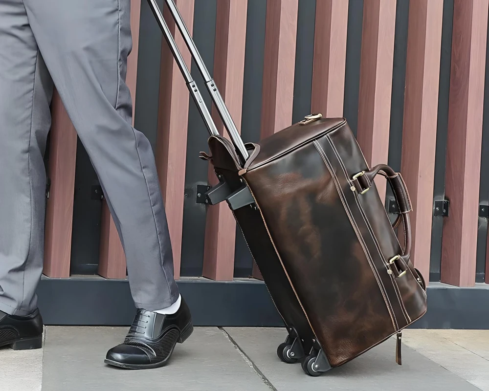 luxury leather carry on bags