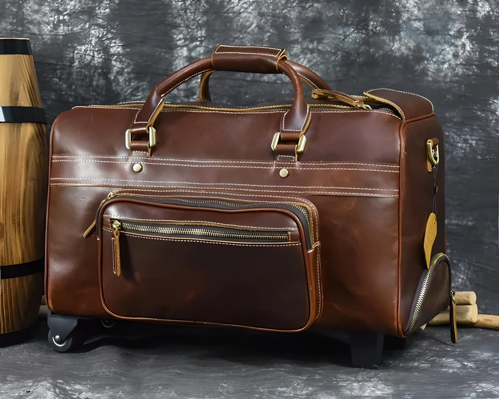 womens leather carry on luggage