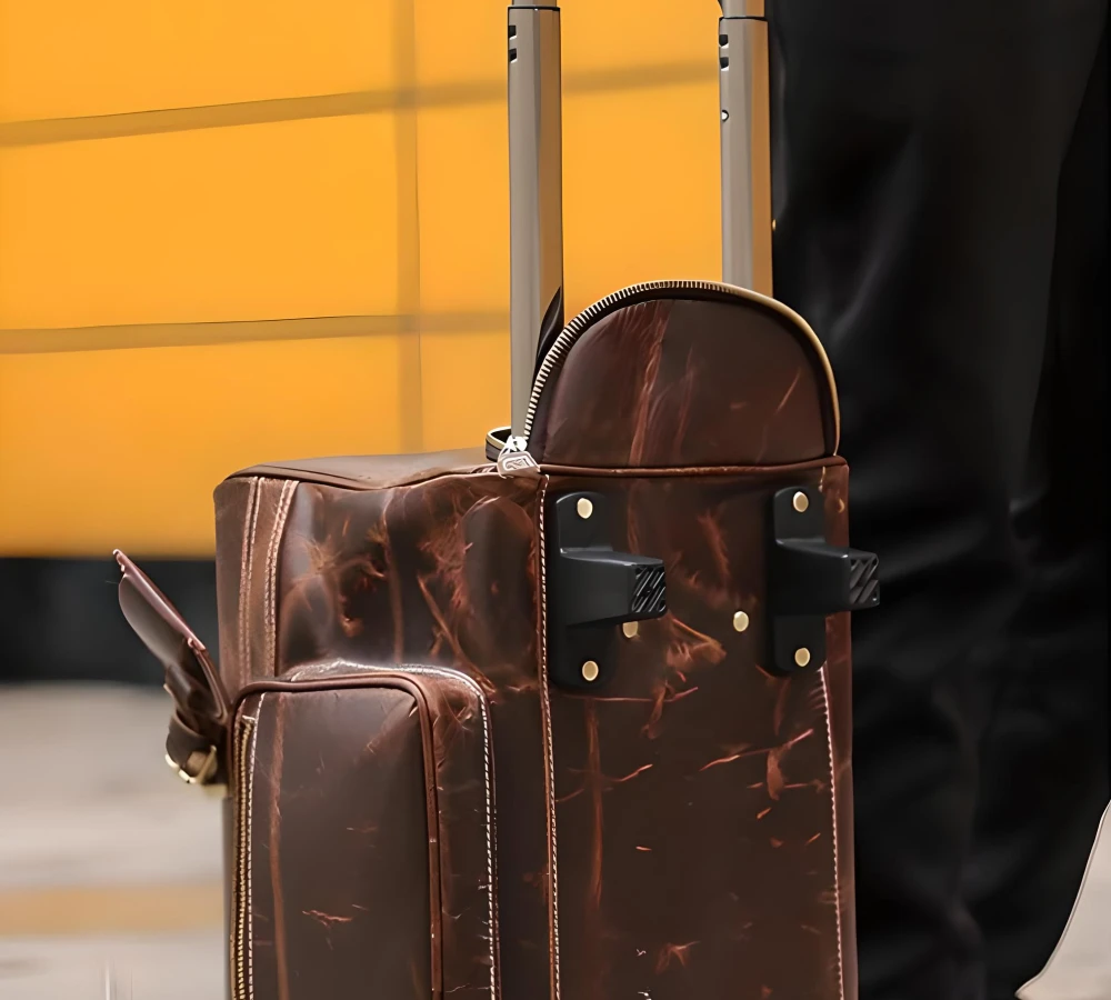 leather carry on luggage with wheels